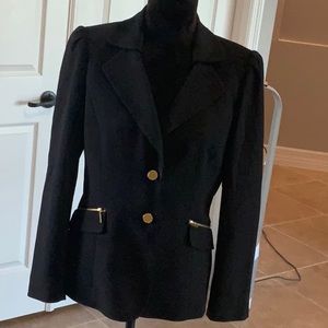 Tahari pantsuit, black with gold hardware, size 6